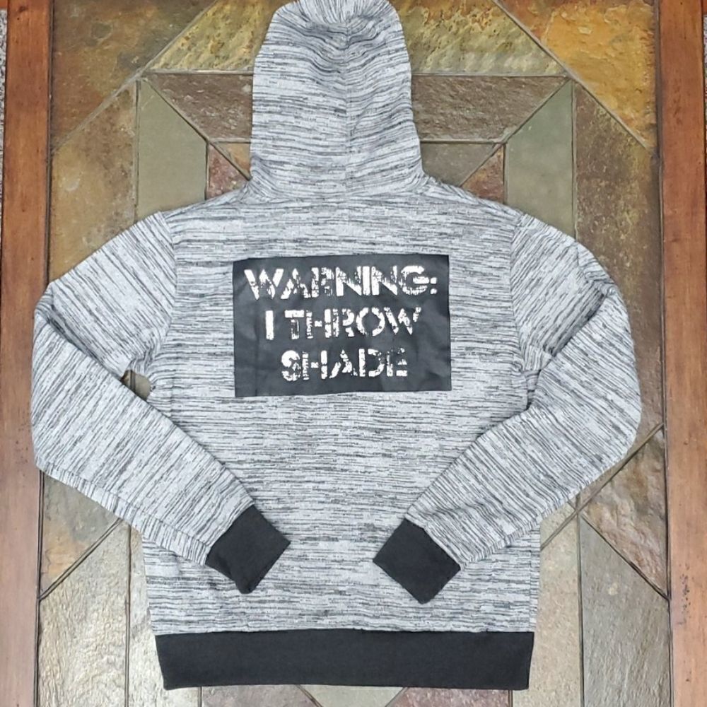 Graphic 'Throw Shade' Hoodie. size small, new no tags.